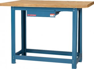 Bancada industrial multiuso, 110 cm x 60 cm x 85,2 cm, 1 gaveta, a�o carbono com tampo de pinus, NB-1 NOCRAM