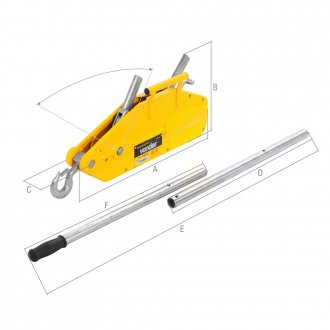 Guincho de alavanca, 1,6 tonelada (1,6 tf) x 20 m, GAV 1600, VONDER