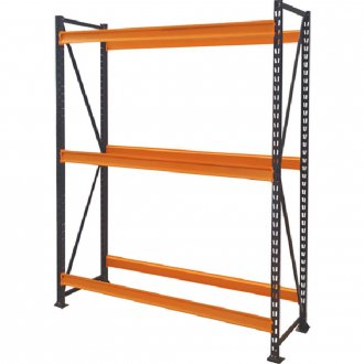 Mini porta-paletes, 1.200 mm x 2.000 mm x 600 mm, chapa de a�o, com 3 prateleiras (sem tampo), 40932 PRESTO