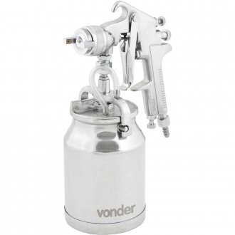 Pistola para pintura com caneca em alum�nio tipo suc��o PSV 100, VONDER
