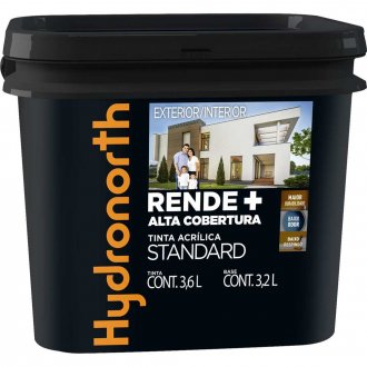 Tinta acr�lica fosca, 3,6 litros, cor palha, Rende + Alta Cobertura Standard, HYDRONORTH
