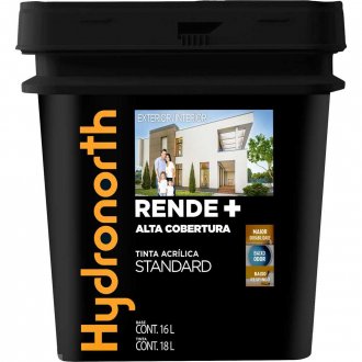 Tinta acr�lica fosca, 18 litros, cor elefante, Rende + Alta Cobertura Standard, HYDRONORTH