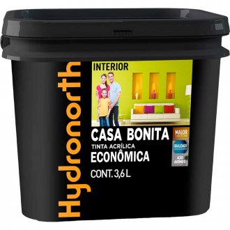 Tinta acr�lica fosca, cor elefante, 3,6 L, Casa Bonita HYDRONORTH