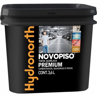Tinta acr�lica para piso, fosco, vermelho, 3,6 litros, 93308, HYDRONORTH