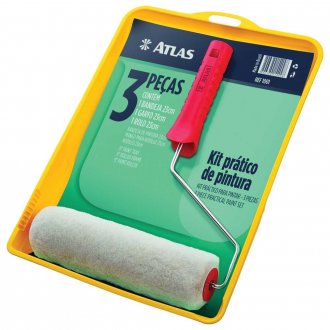 Conjunto para pintura, com 3 pe�as (bandeja, garfo e rolo), 1001, ATLAS