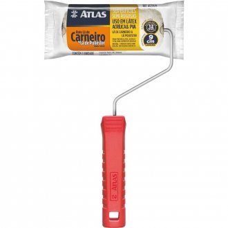 Rolo de pintura de l� mista com suporte met�lico, 9 cm, AT228/9 ATLAS