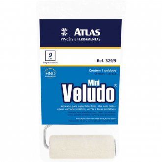 Rolo de l� de carneiro para pintura, 9 cm, com cabo, ATLAS