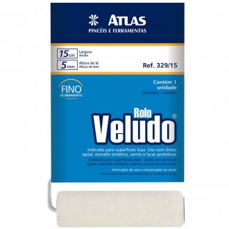 Rolo de l� de carneiro para pintura, 15 cm, com cabo, ATLAS