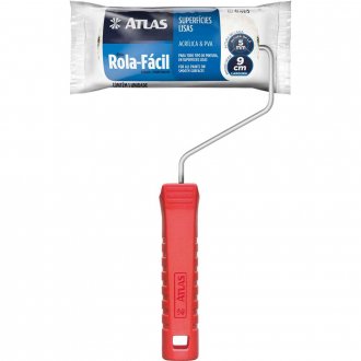 Rolo de pintura de l� sint�tica com suporte met�lico, 9 cm, ROLA FACIL, AT709/5 ATLAS