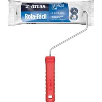 Rolo de pintura de l� sint�tica com suporte met�lico, 15 cm, ROLA FACIL, 715/5 ATLAS