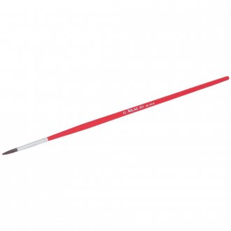 Pincel redondo, n� 6, cerdas pretas e cabo vermelho, 991/6, ATLAS