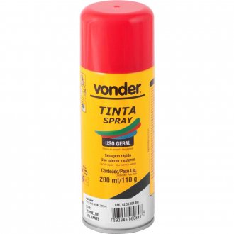 Tinta em spray vermelha, com 200 ml, VONDER