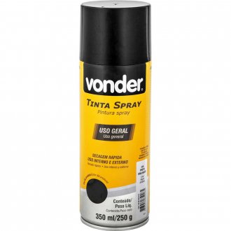 Tinta em spray preto brilhante, 350 ml/250 g, VONDER