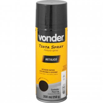 Tinta em spray met�lico, preto, 350 ml/250 g, VONDER