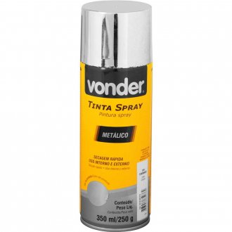 Tinta em spray met�lico, cromado, 350 ml/250 g, VONDER