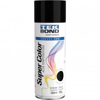 Tinta spray preto alta temperatura, 350 ml, TEKBOND
