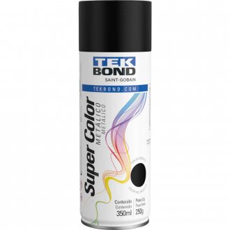 Tinta spray preto met�lico, 350 ml, TEKBOND