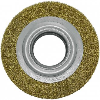 Escova circular de a�o, ondulada, 125 mm x 19 mm Furo 13 mm prensada, fio 0,30 mm, Abrasfer