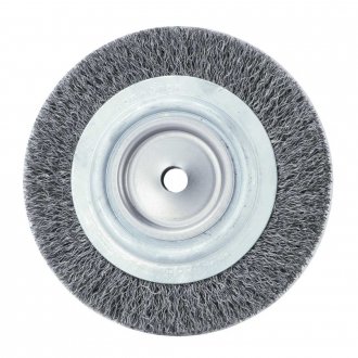 Escova circular de a�o, ondulada, 150 mm x 25 mm Furo 13 mm prensada, fio 0,40 mm Abrasfer