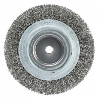Escova circular, a�o inox ondulado, 150 mm x 13 mm, fio 0,4 mm, ABRASFER