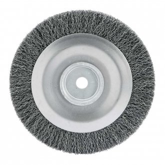 Escova circular de a�o, ondulada, 200 mm x 19 mm Furo 16 mm prensada, fio 0,40 mm Abrasfer