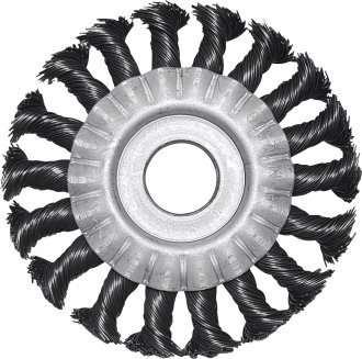 Escova circular de a�o tran�ado, 115 mm x 13 mm, furo 22 mm, fio 0,6 mm, 12.500 rpm, ABRASFER