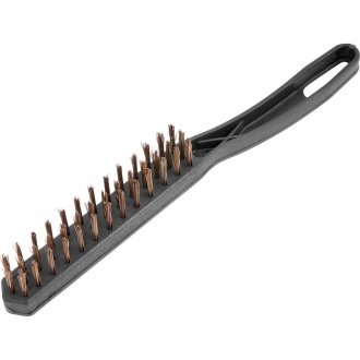 Escova manual com cerdas de a�o, 3 fileiras, com cabo de pl�stico, VONDER
