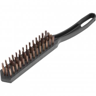 Escova manual com cerdas de a�o, 4 fileiras, com cabo de pl�stico, VONDER
