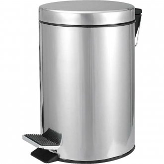 Lixeira redonda, 3 litros, inox, cinza, VONDER