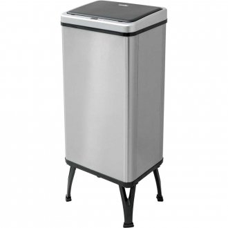 Lixeira retangular com sensor de abertura, desmont�vel, 50 litros, inox, cinza, VONDER