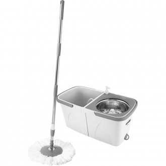 Rodo MOP girat�rio com cesto de 6 litros em a�o inox VONDER