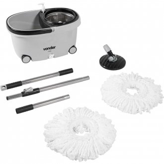 Rodo MOP girat�rio com cesto de 7,5 litros em a�o inox VONDER