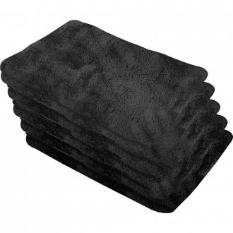 Toalha de microfibra, 30 cm x 40 cm, 200 g/m� (gsm), preta, jogo com 5 pe�as, VONDER