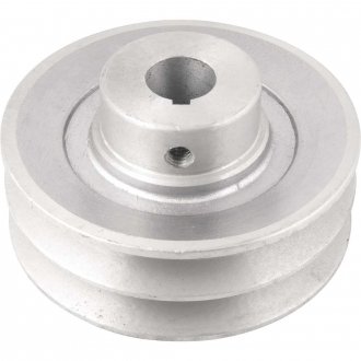 Polia de alum�nio 2 canais, perfil A, 100 mm com furo de 3/4