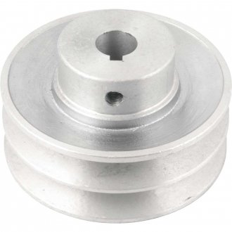 Polia de alum�nio 2 canais, perfil A, 90 mm com furo de 5/8