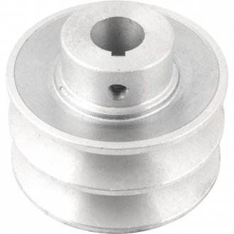 Polia de alum�nio 2 canais, perfil B, 80 mm com furo de 3/4