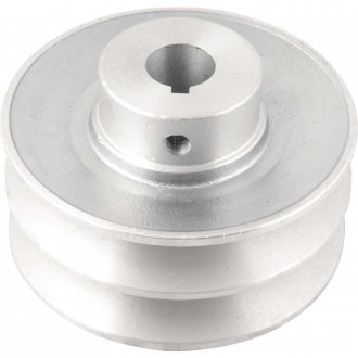 Polia de alum�nio 2 canais, perfil B, 100 mm com furo de 3/4