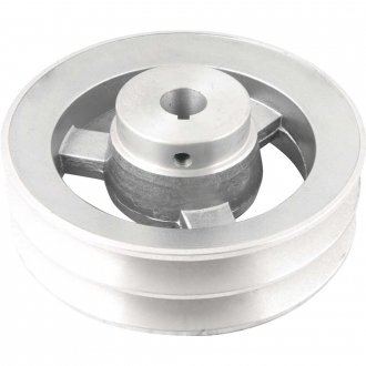 Polia de alum�nio 2 canais, perfil B, 150 mm com furo de 3/4