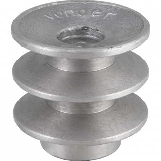 Polia de alum�nio 2 canais, perfil B, 60 mm, sem furo VONDER