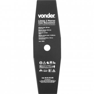 L�mina de 2 pontas, para ro�adeiras, 305 mm x 20,0 mm, VONDER