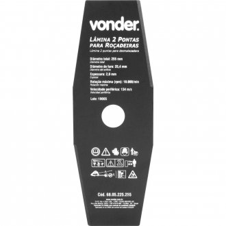 L�mina de 2 pontas, para ro�adeiras, 255 mm x 25,4 mm, VONDER