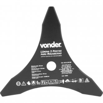 L�mina de 3 pontas, para ro�adeiras, 255 mm x 20,0 mm, VONDER