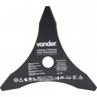 L�mina de 3 pontas, para ro�adeiras, 255 mm x 25,4 mm, VONDER