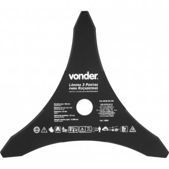 L�mina de 3 pontas, para ro�adeiras, 300 mm x 25,4 mm, VONDER
