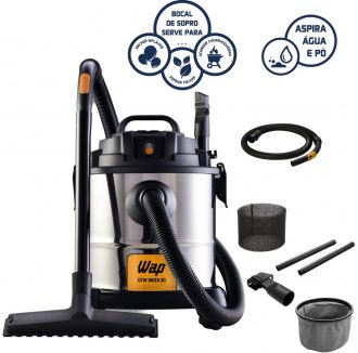 Aspirador de p� e l�quidos, 127 V~, 1.600 W, GTW Inox 20 WAP