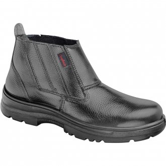 Botina de couro de vaqueta, 36, com el�stico, biqueira composite, solado de poliuretano, bidensidade, BV 52505 - BV 52405, CONFORTO