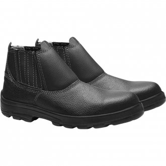 Botina de couro com el�stico, tamanho 40, preta, sem biqueira, 4098USES4600US U-SAFE