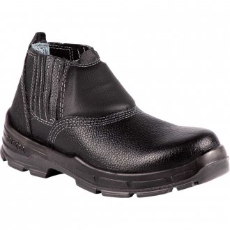 Botina de couro (estampa relax), com el�stico, n� 40, preta, solado em poliuretano bidensidade, sem biqueira, 4045BELS4600LL BRACOL