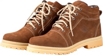 Coturno de couro nobuck, com cadar�o, n� 41, marrom, solado de l�tex, Rato, 2027 CADORI