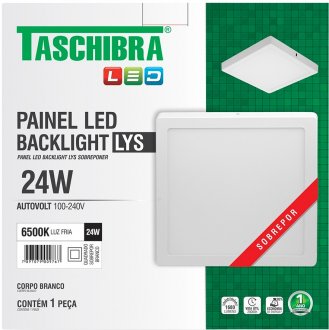 Lumin�ria LED de sobrepor, 24 W, bivolt, 15140181 TASCHIBRA